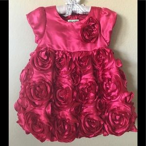 First Impressions Pink Rossette Floral Dress Set